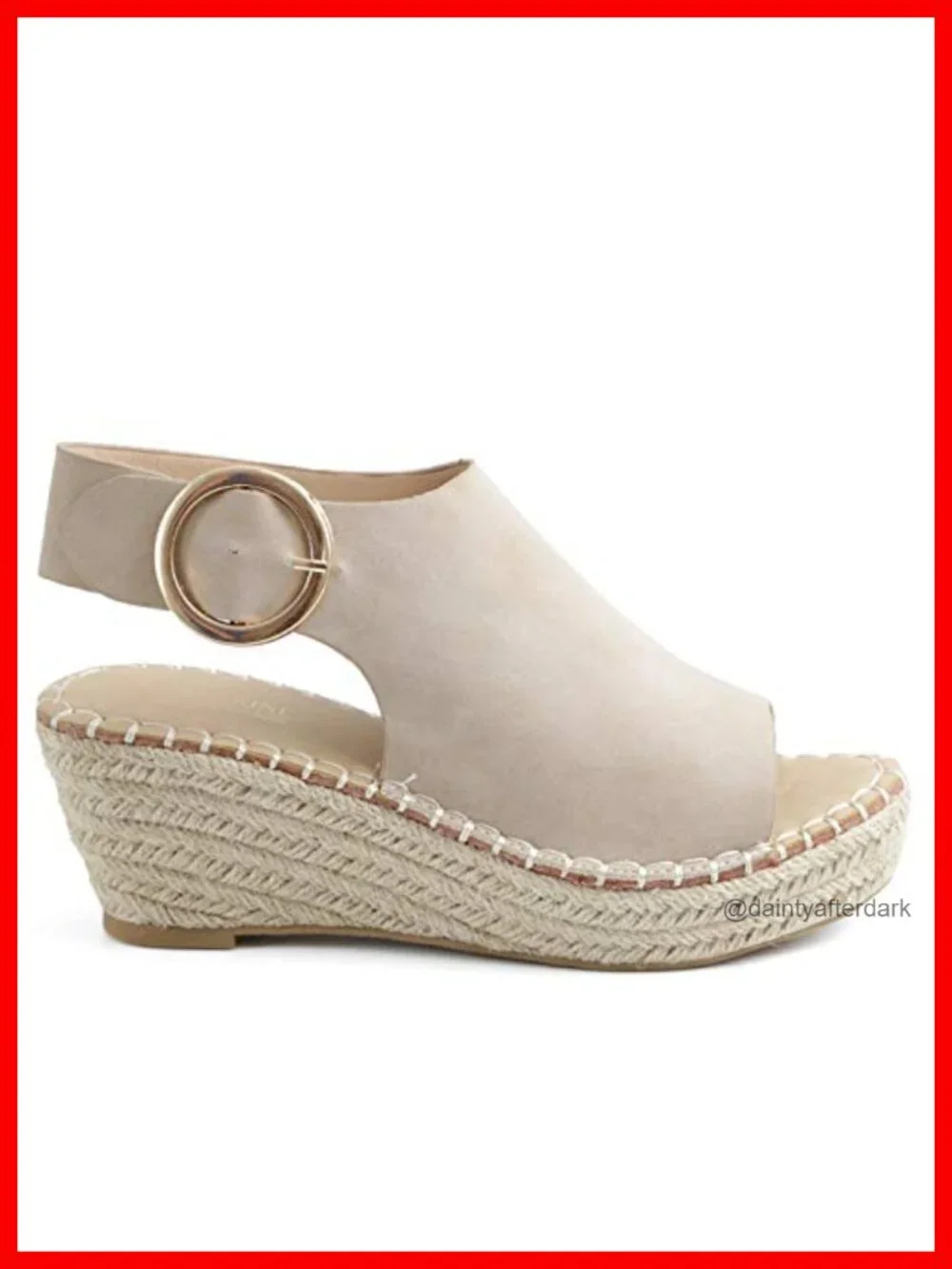 Espadrille Wedge Sandal Peep Toe Slingback Buckle
